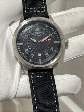 Aeromat Type GMT Quartz 100M 46mm Men's Watch Military Swiss Movement